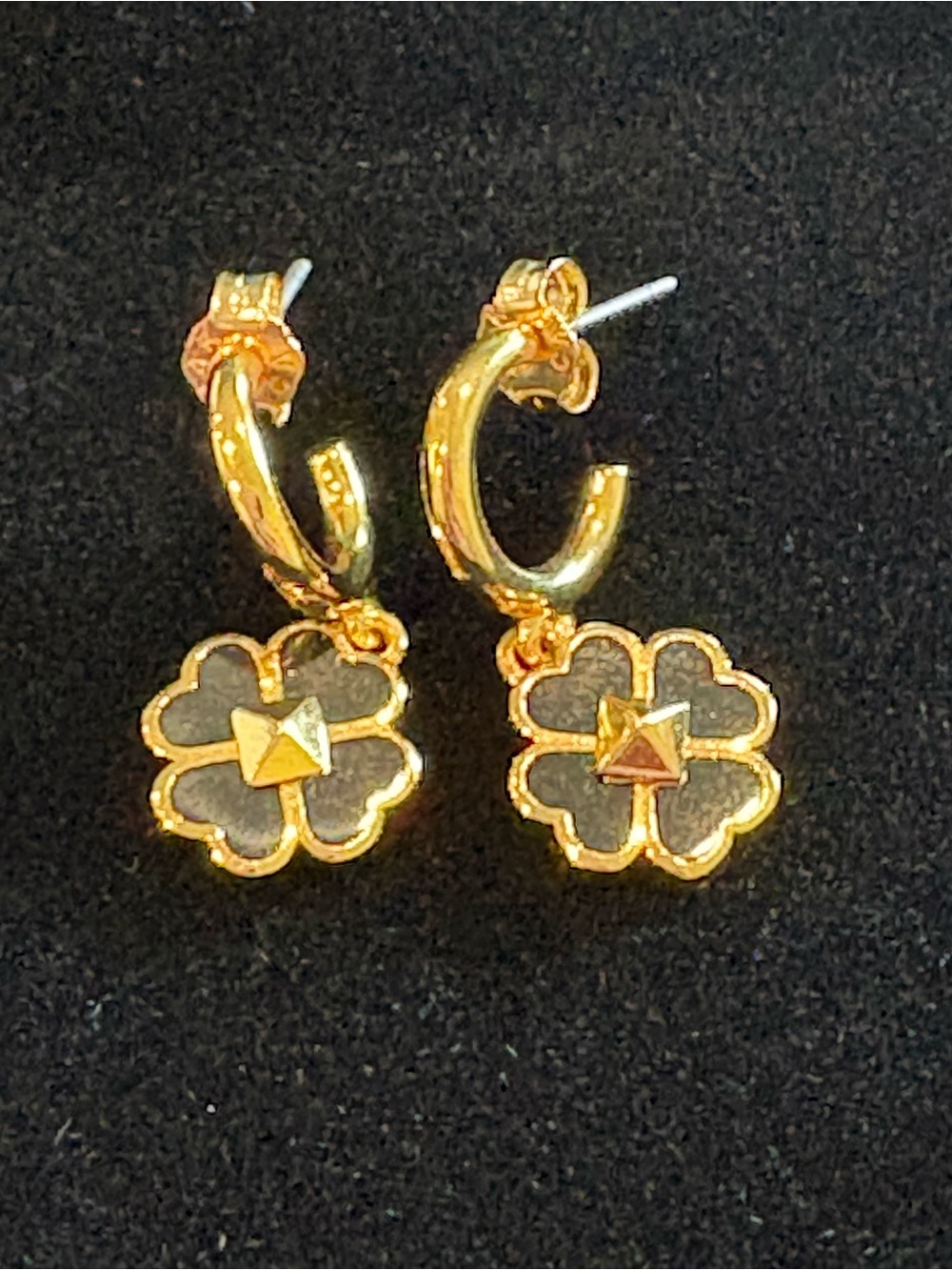 Tori Burch Gold-Tone Floral Hoop Drop Earrings - Women Jewelry